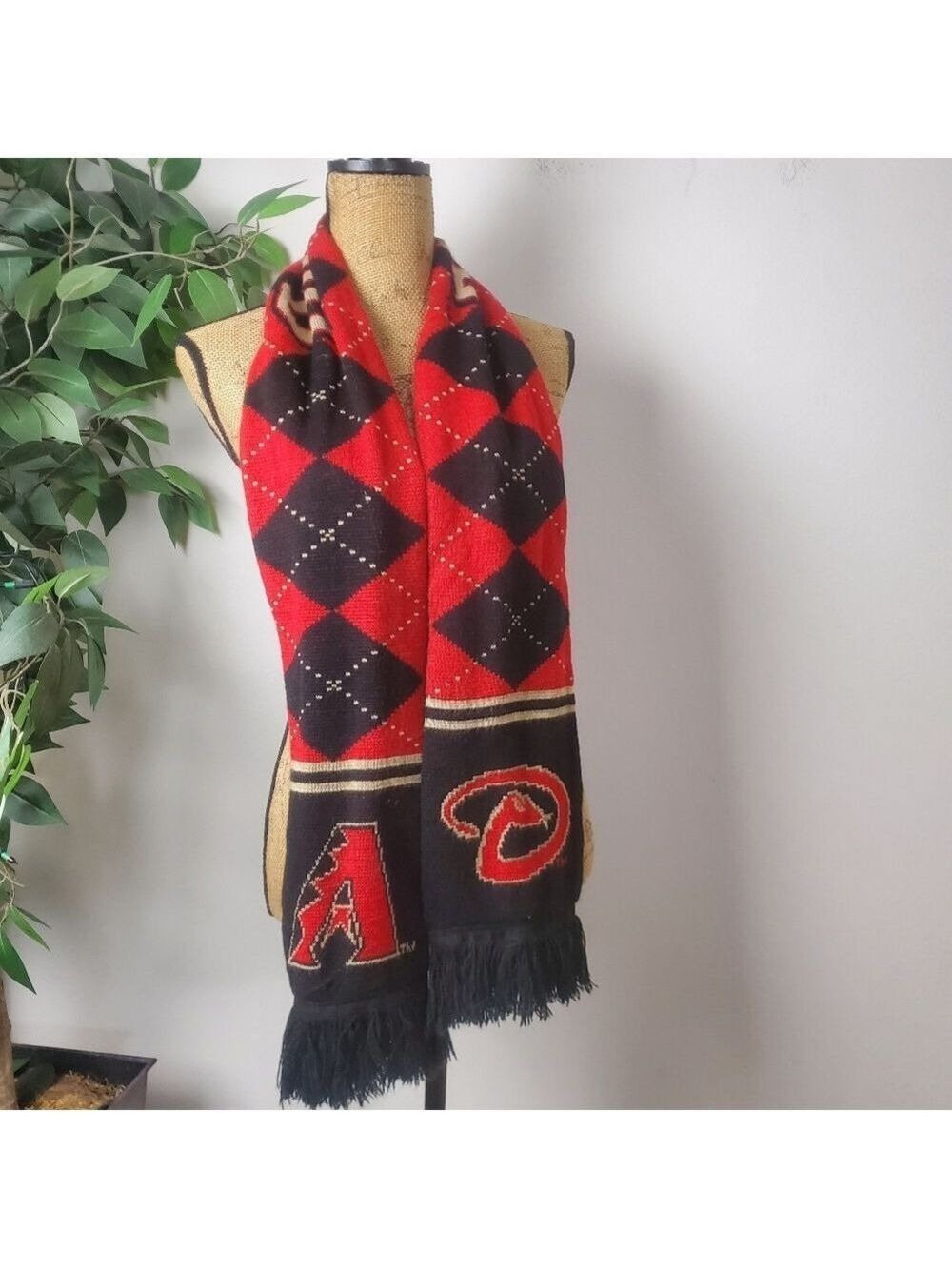 Arizona Diamondbacks MLB Baseball Argyle Knit Scarf Fan Gear